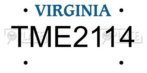TME2114 Virginia License Plate