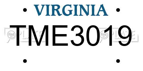 TME3019 Virginia License Plate