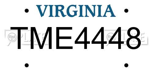 TME4448 Virginia License Plate
