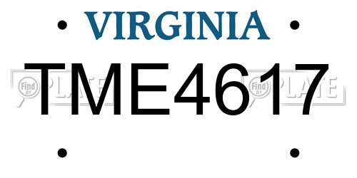 TME4617 Virginia License Plate