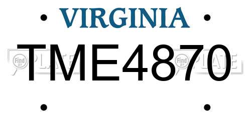 TME4870 Virginia License Plate