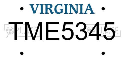 TME5345 Virginia License Plate