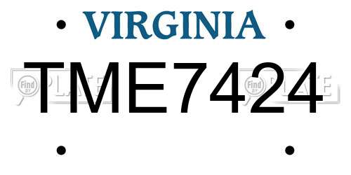 TME7424 Virginia License Plate