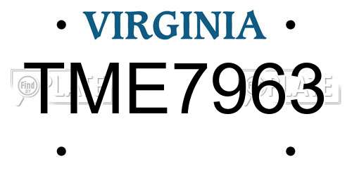 TME7963 Virginia License Plate