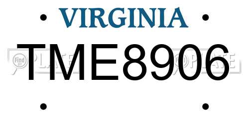 TME8906 Virginia License Plate