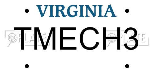 TMECH3 Virginia License Plate