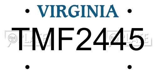 TMF2445 Virginia License Plate