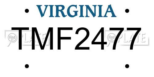 TMF2477 Virginia License Plate