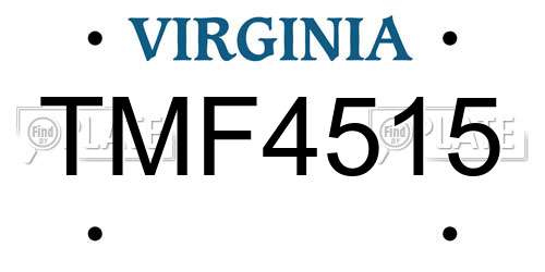 TMF4515 Virginia License Plate