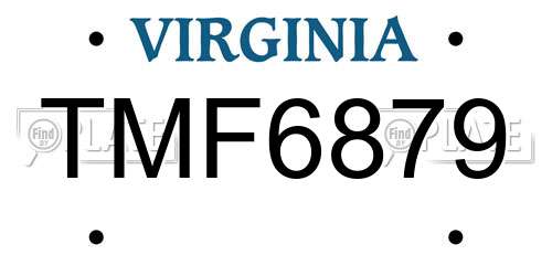 TMF6879 Virginia License Plate