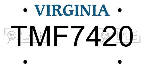TMF7420 Virginia License Plate