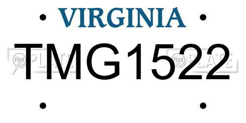 TMG1522 Virginia License Plate