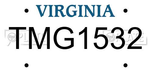 TMG1532 Virginia License Plate