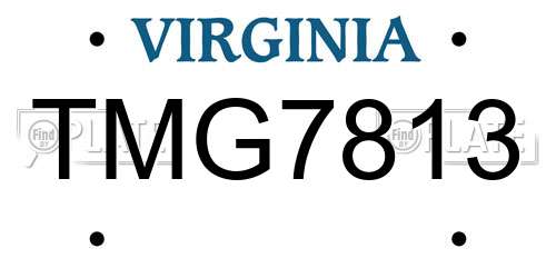 TMG7813 Virginia License Plate