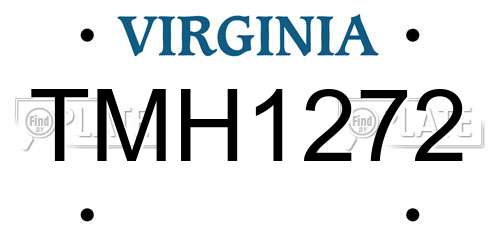 TMH1272 Virginia License Plate