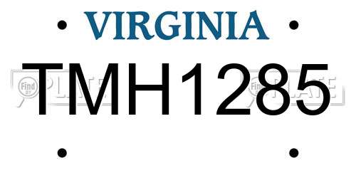 TMH1285 Virginia License Plate