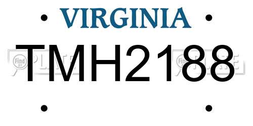 TMH2188 Virginia License Plate