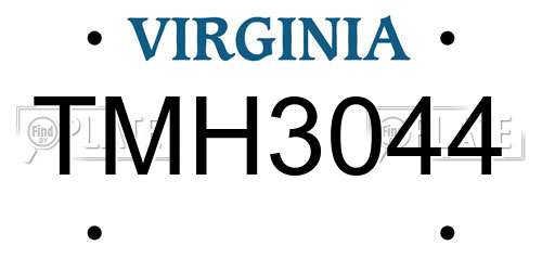 TMH3044 Virginia License Plate