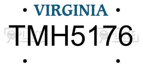TMH5176 Virginia License Plate