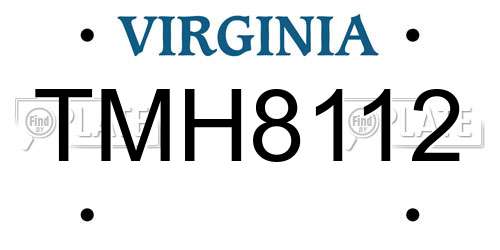 TMH8112 Virginia License Plate