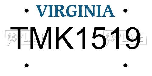 TMK1519 Virginia License Plate