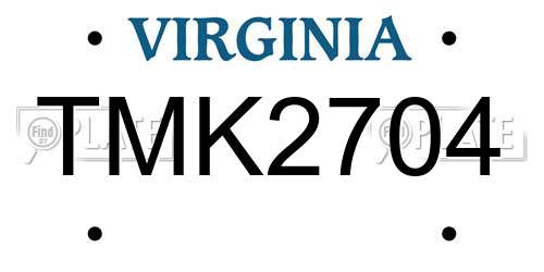 TMK2704 Virginia License Plate