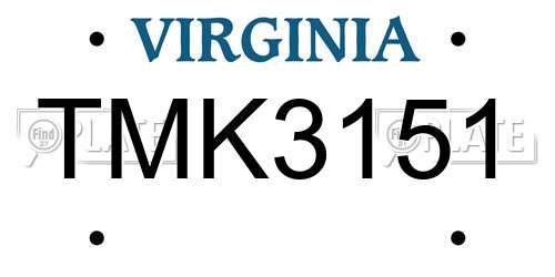 TMK3151 Virginia License Plate