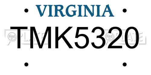 TMK5320 Virginia License Plate