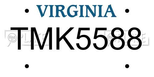 TMK5588 Virginia License Plate