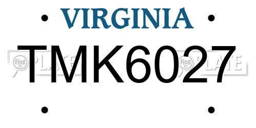 TMK6027 Virginia License Plate