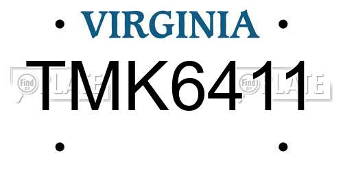 TMK6411 Virginia License Plate