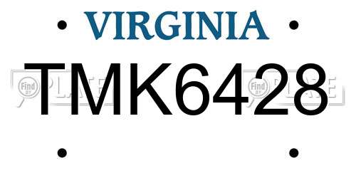 TMK6428 Virginia License Plate