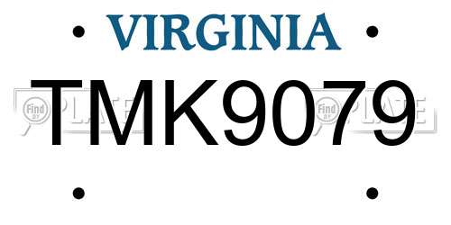TMK9079 Virginia License Plate