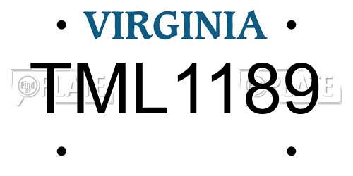 TML1189 Virginia License Plate