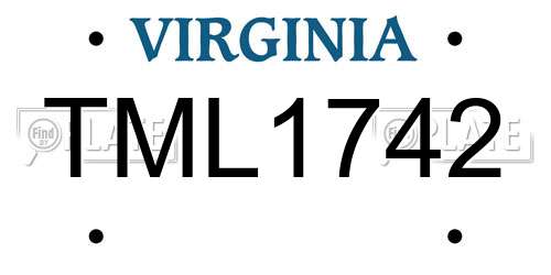 TML1742 Virginia License Plate
