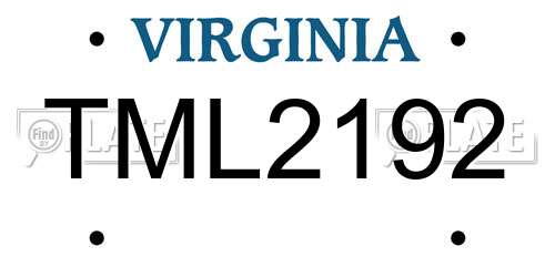 TML2192 Virginia License Plate