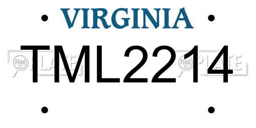 TML2214 Virginia License Plate