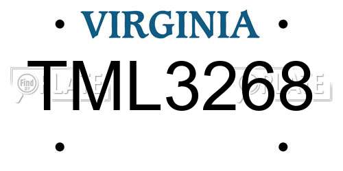 TML3268 Virginia License Plate