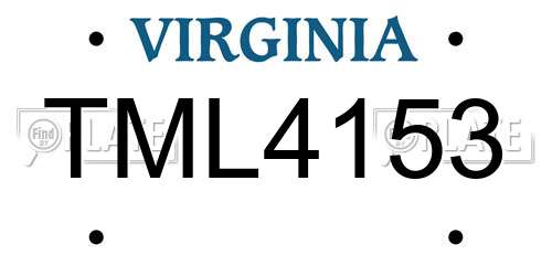 TML4153 Virginia License Plate
