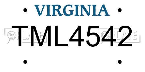TML4542 Virginia License Plate