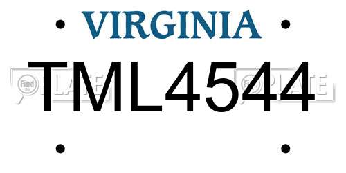 TML4544 Virginia License Plate