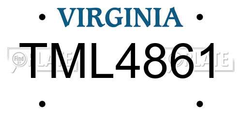 TML4861 Virginia License Plate