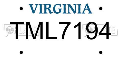 TML7194 Virginia License Plate