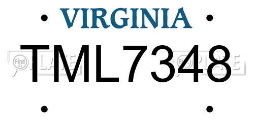 TML7348 Virginia License Plate