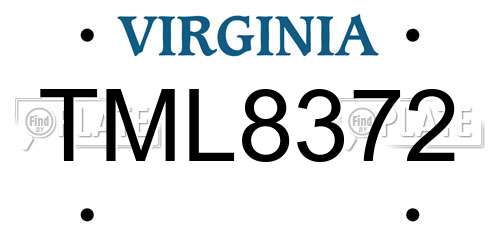 TML8372 Virginia License Plate