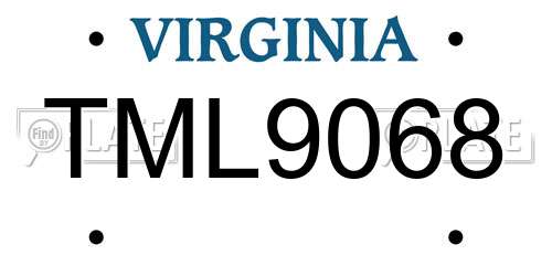 TML9068 Virginia License Plate