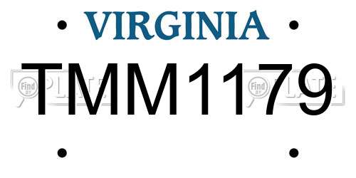 TMM1179 Virginia License Plate