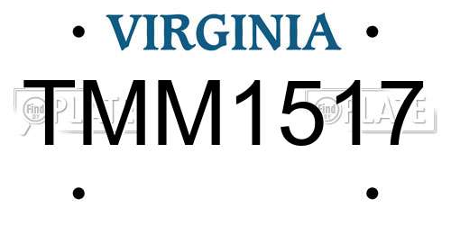 TMM1517 Virginia License Plate