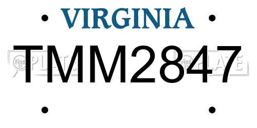 TMM2847 Virginia License Plate