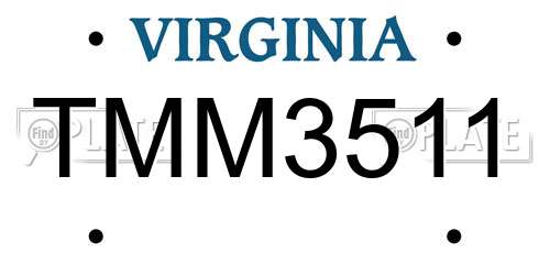 TMM3511 Virginia License Plate